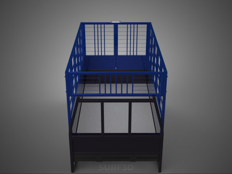 ANIMAL ENCLOSURE CAGE LIVESTOCK CATTLE COW PICKUP CAR TRUCK PEN 3D Model