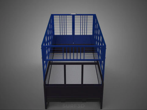 ANIMAL ENCLOSURE CAGE LIVESTOCK CATTLE COW PICKUP CAR TRUCK PEN 3D Model