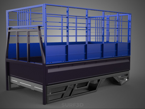 ANIMAL ENCLOSURE CAGE LIVESTOCK CATTLE COW PICKUP CAR TRUCK PEN 3D Model