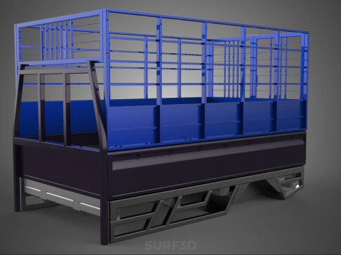 ANIMAL ENCLOSURE CAGE LIVESTOCK CATTLE COW PICKUP CAR TRUCK PEN 3D Model