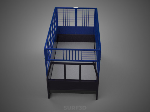 ANIMAL ENCLOSURE CAGE LIVESTOCK CATTLE COW PICKUP CAR TRUCK PEN 3D Model
