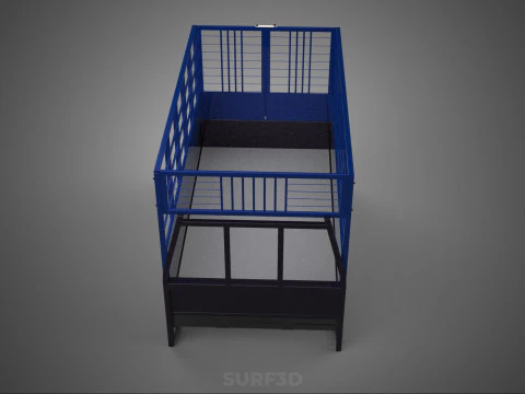 ANIMAL ENCLOSURE CAGE LIVESTOCK CATTLE COW PICKUP CAR TRUCK PEN 3D Model