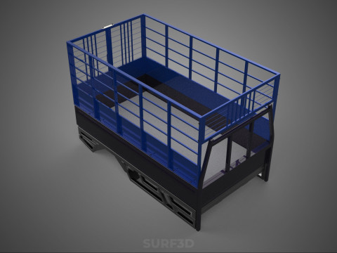 ANIMAL ENCLOSURE CAGE LIVESTOCK CATTLE COW PICKUP CAR TRUCK PEN 3D Model