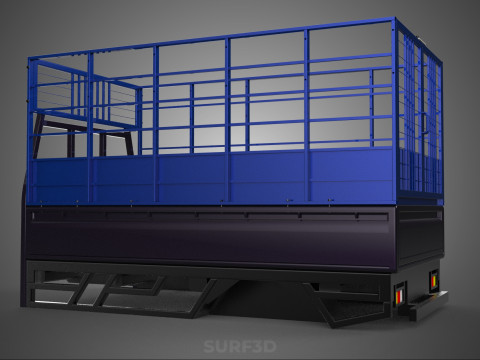 ANIMAL ENCLOSURE CAGE LIVESTOCK CATTLE COW PICKUP CAR TRUCK PEN 3D Model