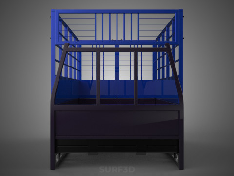 ANIMAL ENCLOSURE CAGE LIVESTOCK CATTLE COW PICKUP CAR TRUCK PEN 3D Model