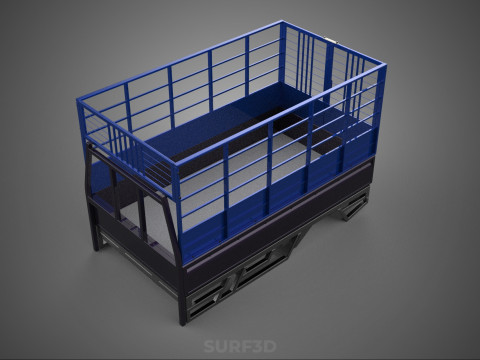ANIMAL ENCLOSURE CAGE LIVESTOCK CATTLE COW PICKUP CAR TRUCK PEN 3D Model