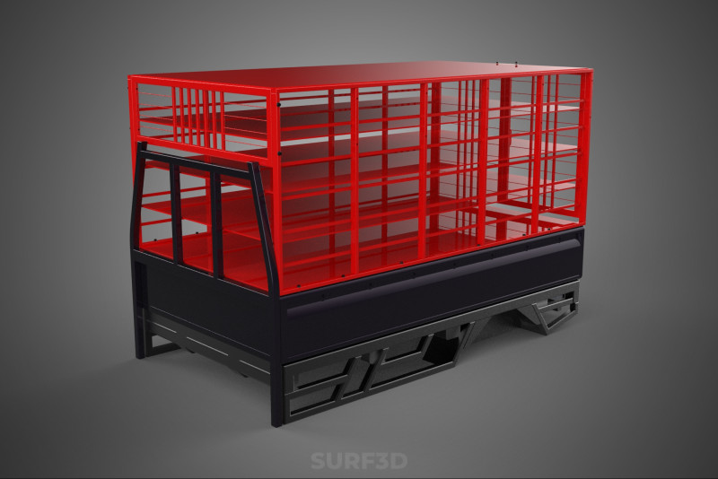 POULTRY CHICKENS CARRIER RACK FENCE CAGE CARGO TRUCK PICKUP CAR 3D Model .c4d .max .obj .3ds .fbx .stl .blend 