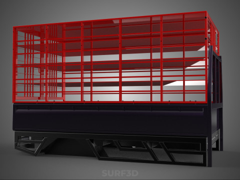 POULTRY CHICKENS CARRIER RACK FENCE CAGE CARGO TRUCK PICKUP CAR 3D Model
