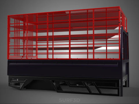 СТОЙКА ДЛЯ ПЕРЕВОЗКИ ДЛЯ ПТИЦЫ И ЦЫПЛ ЗАБОР КЛЕТКА ГРУЗОВОЙ АВТОМОБИЛЬ-ПИКАП 3D Модель