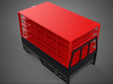 POULTRY CHICKENS CARRIER RACK FENCE CAGE CARGO TRUCK PICKUP CAR 3D Model