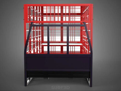 СТОЙКА ДЛЯ ПЕРЕВОЗКИ ДЛЯ ПТИЦЫ И ЦЫПЛ ЗАБОР КЛЕТКА ГРУЗОВОЙ АВТОМОБИЛЬ-ПИКАП 3D Модель