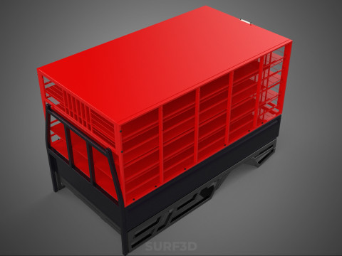 POULTRY CHICKENS CARRIER RACK FENCE CAGE CARGO TRUCK PICKUP CAR 3D Model
