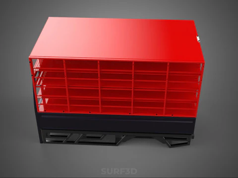 СТОЙКА ДЛЯ ПЕРЕВОЗКИ ДЛЯ ПТИЦЫ И ЦЫПЛ ЗАБОР КЛЕТКА ГРУЗОВОЙ АВТОМОБИЛЬ-ПИКАП 3D Модель