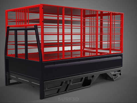 POULTRY CHICKENS CARRIER RACK FENCE CAGE CARGO TRUCK PICKUP CAR 3D Model