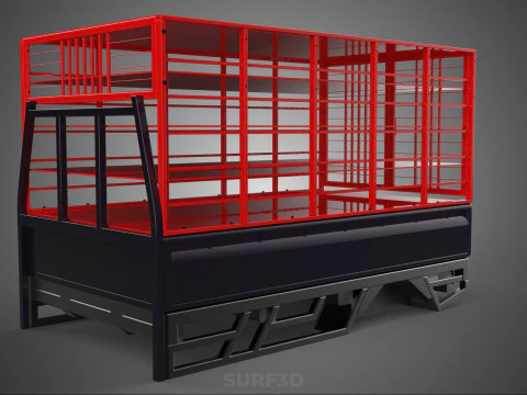 СТОЙКА ДЛЯ ПЕРЕВОЗКИ ДЛЯ ПТИЦЫ И ЦЫПЛ ЗАБОР КЛЕТКА ГРУЗОВОЙ АВТОМОБИЛЬ-ПИКАП 3D Модель