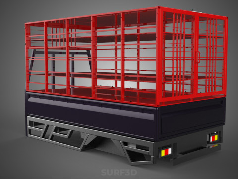 POULTRY CHICKENS CARRIER RACK FENCE CAGE CARGO TRUCK PICKUP CAR 3D Model