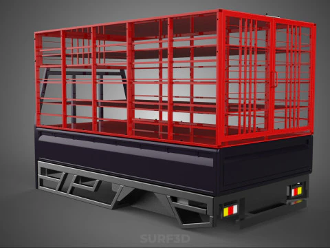 СТОЙКА ДЛЯ ПЕРЕВОЗКИ ДЛЯ ПТИЦЫ И ЦЫПЛ ЗАБОР КЛЕТКА ГРУЗОВОЙ АВТОМОБИЛЬ-ПИКАП 3D Модель