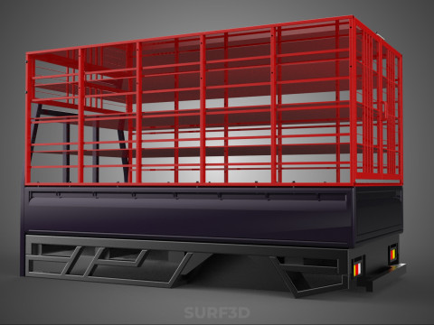 POULTRY CHICKENS CARRIER RACK FENCE CAGE CARGO TRUCK PICKUP CAR 3D Model