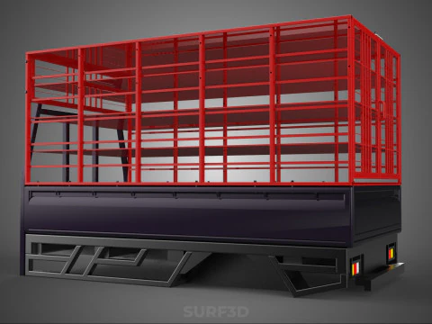 СТОЙКА ДЛЯ ПЕРЕВОЗКИ ДЛЯ ПТИЦЫ И ЦЫПЛ ЗАБОР КЛЕТКА ГРУЗОВОЙ АВТОМОБИЛЬ-ПИКАП 3D Модель