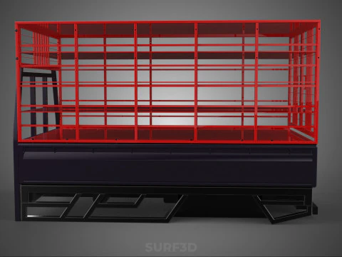 СТОЙКА ДЛЯ ПЕРЕВОЗКИ ДЛЯ ПТИЦЫ И ЦЫПЛ ЗАБОР КЛЕТКА ГРУЗОВОЙ АВТОМОБИЛЬ-ПИКАП 3D Модель