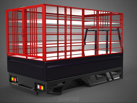 СТОЙКА ДЛЯ ПЕРЕВОЗКИ ДЛЯ ПТИЦЫ И ЦЫПЛ ЗАБОР КЛЕТКА ГРУЗОВОЙ АВТОМОБИЛЬ-ПИКАП 3D Модель