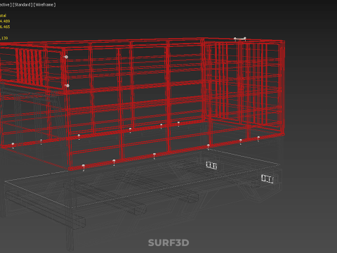 POULTRY CHICKENS CARRIER RACK FENCE CAGE CARGO TRUCK PICKUP CAR 3D Model