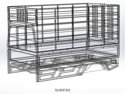 POULTRY CHICKENS CARRIER RACK FENCE CAGE CARGO TRUCK PICKUP CAR 3D Model