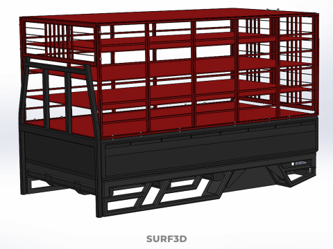 POULTRY CHICKENS CARRIER RACK FENCE CAGE CARGO TRUCK PICKUP CAR 3D Model