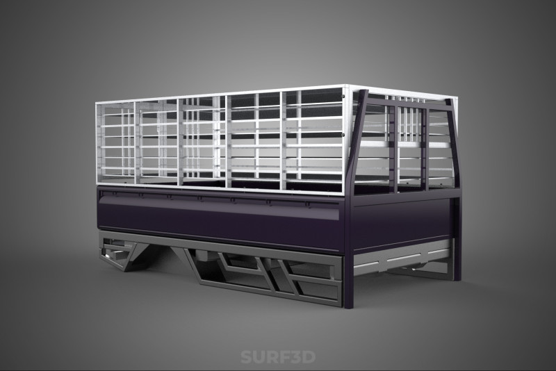 FARM CATTLE BAKKIE UTE PICKUP CAGE FOWL POULTRY BIRD TRUCK CARGO 3D Model .c4d .max .obj .3ds .fbx .stl .blend