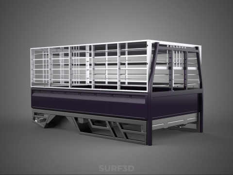 FARM CATTLE BAKKIE UTE PICKUP CAGE FOWL POULTRY BIRD TRUCK CARGO Modelo 3D