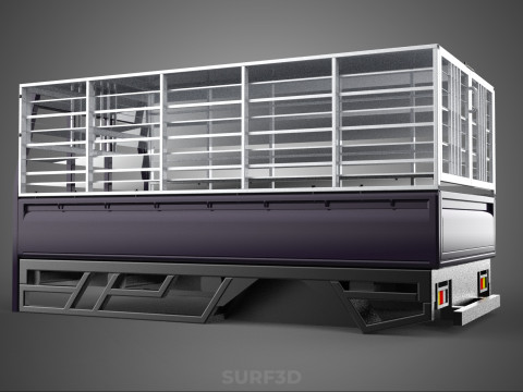 FARM CATTLE BAKKIE UTE PICKUP CAGE FOWL POULTRY BIRD TRUCK CARGO 3D Model