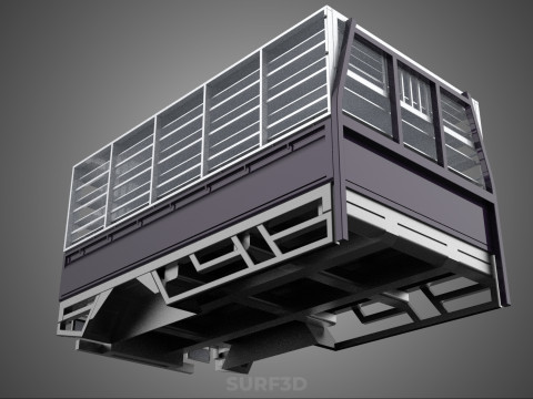 FARM CATTLE BAKKIE UTE PICKUP CAGE FOWL POULTRY BIRD TRUCK CARGO 3D Model