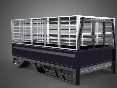 FARM CATTLE BAKKIE UTE PICKUP CAGE FOWL POULTRY BIRD TRUCK CARGO 3D Model