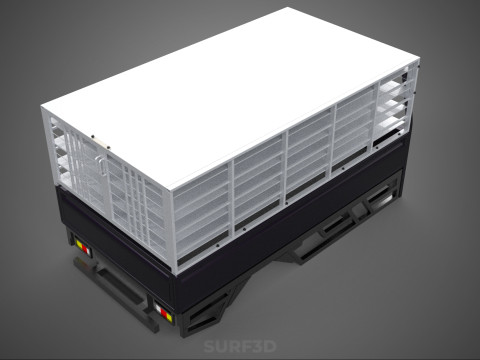 FARM CATTLE BAKKIE UTE PICKUP CAGE FOWL POULTRY BIRD TRUCK CARGO 3D Model
