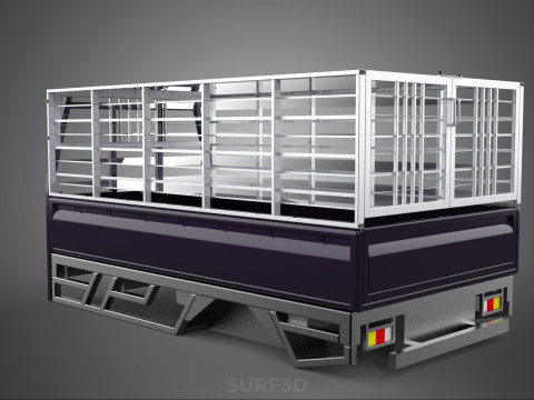 FARM CATTLE BAKKIE UTE PICKUP CAGE FOWL POULTRY BIRD TRUCK CARGO 3D Model