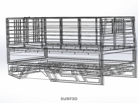 FARM CATTLE BAKKIE UTE PICKUP CAGE FOWL POULTRY BIRD TRUCK CARGO 3D Model