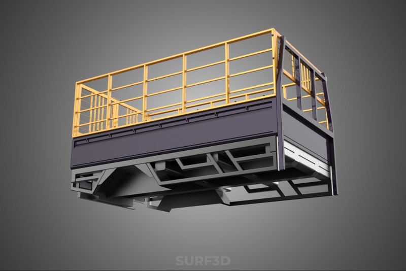 CARGO CAGE PICKUP TRUCK TRANSPORT DELIVERY LOGISTICS COMMERCIAL Modello 3D .c4d .max .obj .3ds .fbx .stl .blend