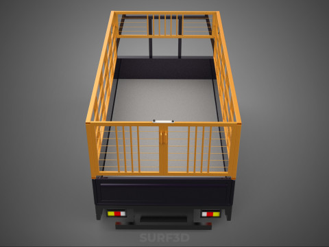 CARGO CAGE PICKUP TRUCK TRANSPORT DELIVERY LOGISTICS COMMERCIAL 3D Model
