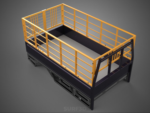 CARGO CAGE PICKUP TRUCK TRANSPORT DELIVERY LOGISTICS COMMERCIAL 3D Model