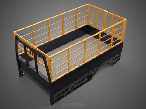 CARGO CAGE PICKUP TRUCK TRANSPORT DELIVERY LOGISTICS COMMERCIAL 3D Model