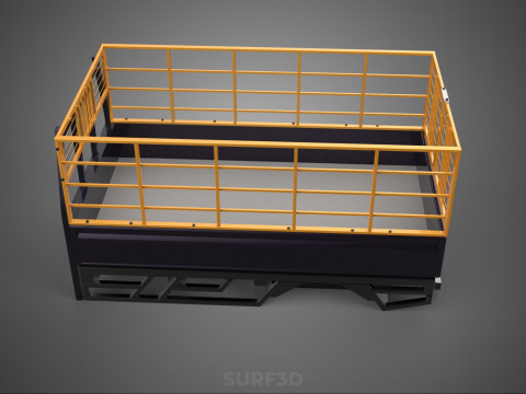 CARGO CAGE PICKUP TRUCK TRANSPORT DELIVERY LOGISTICS COMMERCIAL 3D Model