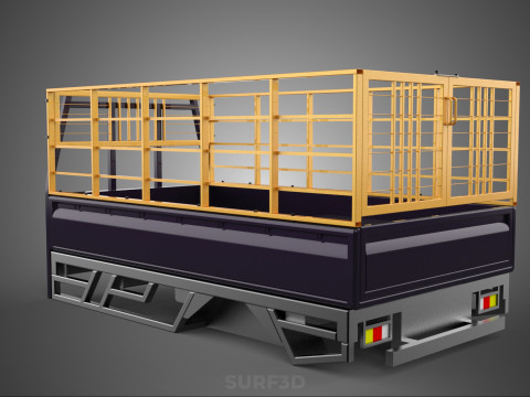 CARGO CAGE PICKUP TRUCK TRANSPORT DELIVERY LOGISTICS COMMERCIAL 3D Model