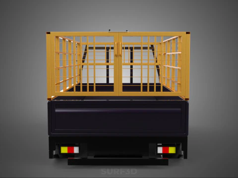 CARGO CAGE PICKUP TRUCK TRANSPORT DELIVERY LOGISTICS COMMERCIAL 3D Model