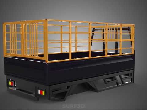 CARGO CAGE PICKUP TRUCK TRANSPORT DELIVERY LOGISTICS COMMERCIAL 3D Model