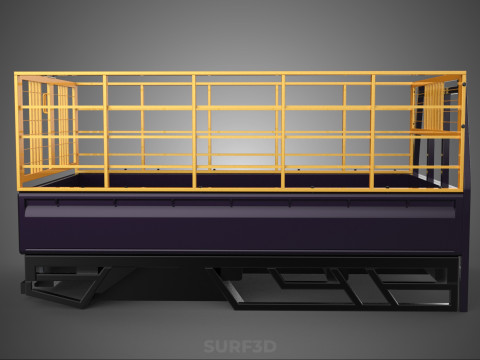 CARGO CAGE PICKUP TRUCK TRANSPORT DELIVERY LOGISTICS COMMERCIAL 3D Model
