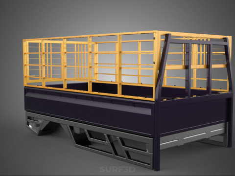 CARGO CAGE PICKUP TRUCK TRANSPORT DELIVERY LOGISTICS COMMERCIAL 3D Model