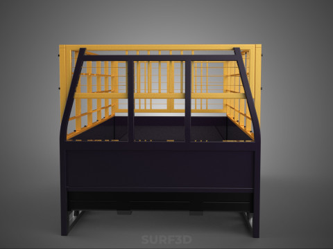 CARGO CAGE PICKUP TRUCK TRANSPORT DELIVERY LOGISTICS COMMERCIAL 3D Model