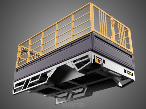 CARGO CAGE PICKUP TRUCK TRANSPORT DELIVERY LOGISTICS COMMERCIAL 3D Model