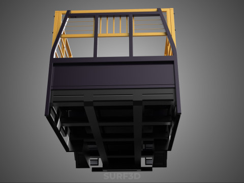 CARGO CAGE PICKUP TRUCK TRANSPORT DELIVERY LOGISTICS COMMERCIAL 3D Model