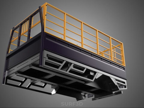 CARGO CAGE PICKUP TRUCK TRANSPORT DELIVERY LOGISTICS COMMERCIAL 3D Model